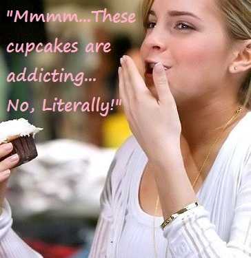 emma watson eating chocolate cupcake22 ARE SWEET AND FATTY FOODS AS 