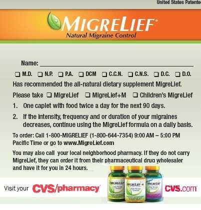 Healthcare Practitioner's Tear Pad-MigreLief \"Tear