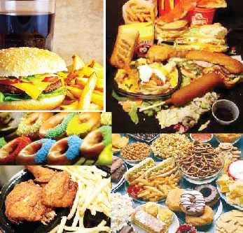 Western Diet: Fast food, deep fried food, salty and sugary foods.