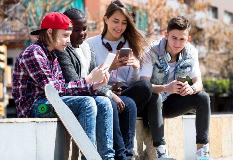 teens in a group