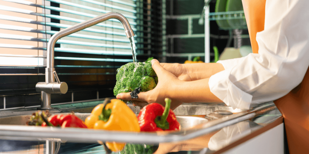 Wash fruits and vegetables