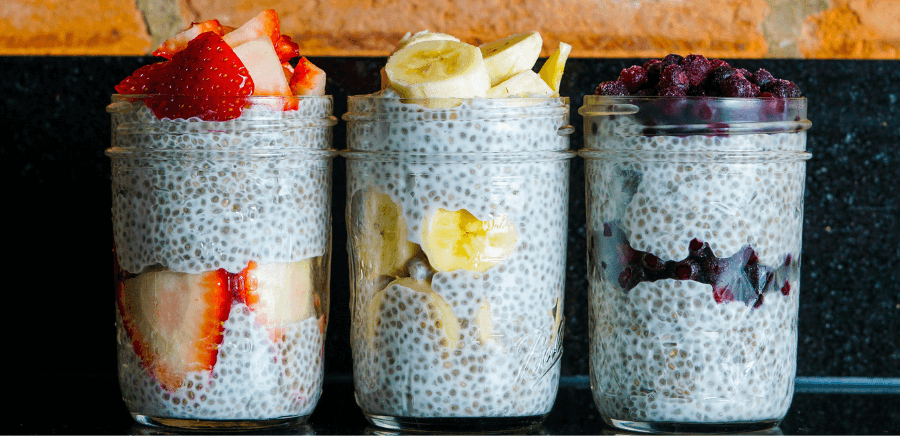 Chia pudding with fruit