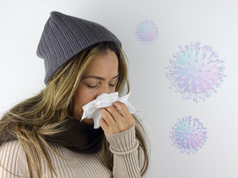 Woman with flu